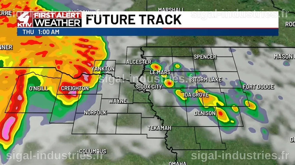 Météo du 25 avril : Des averses et des orages persistent dans la région de Siouxland